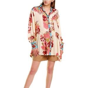 Anthropologie Sunday Up Shirt Dress Small Floral Boho Spring Easter Preppy